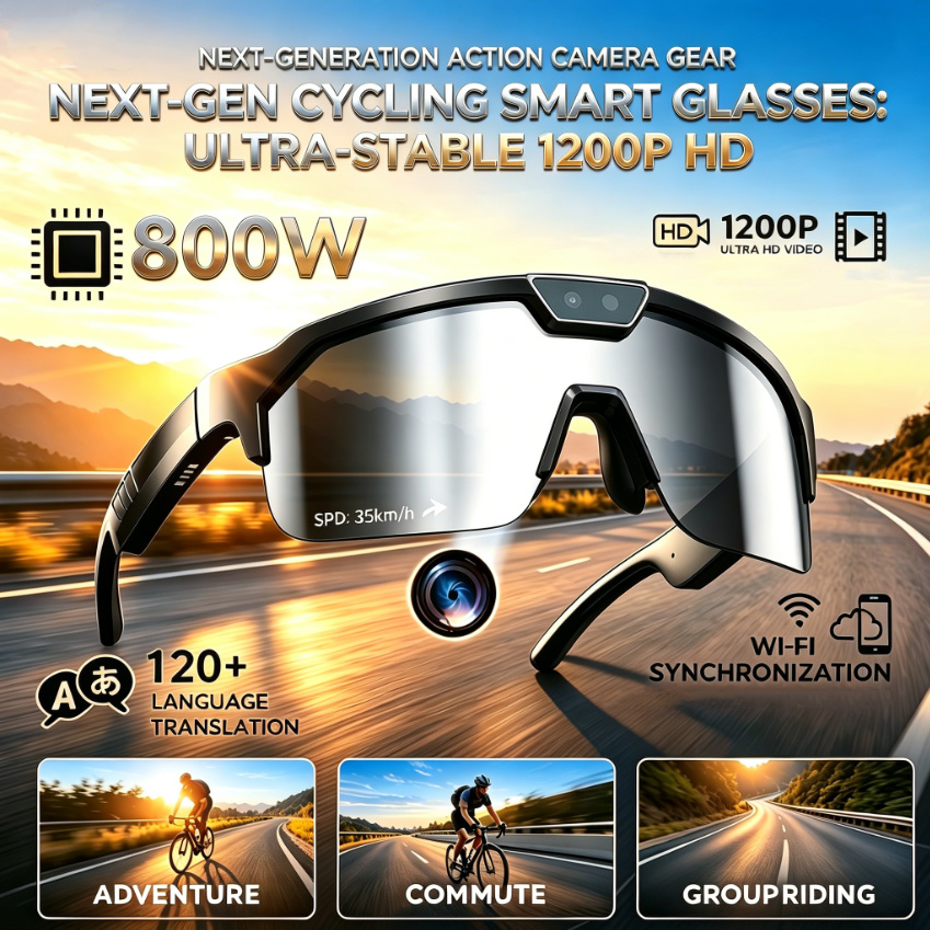 Webcam Hd 1080P - 2026 Cycling Glasses with 800W HD