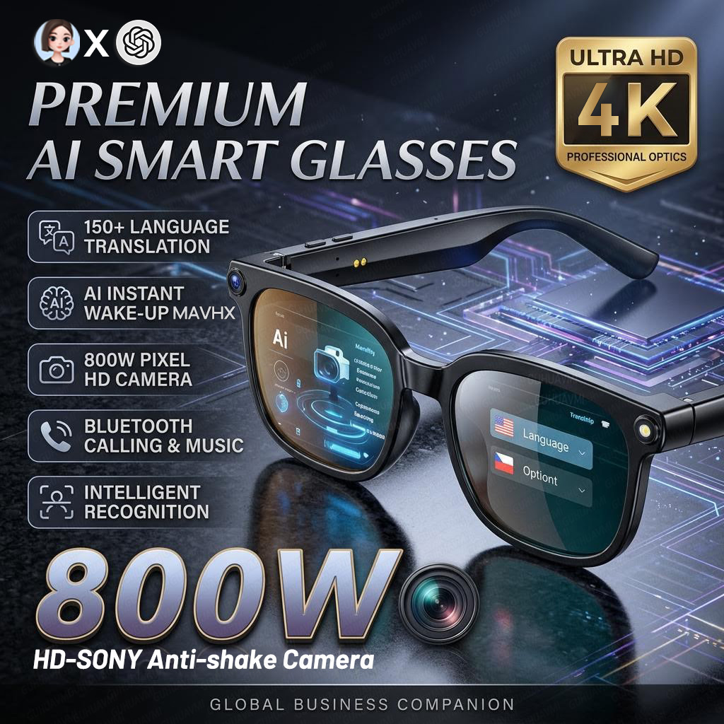 Webcam Hd 1080P - 2026 4K 8MP Smart Glasses Men