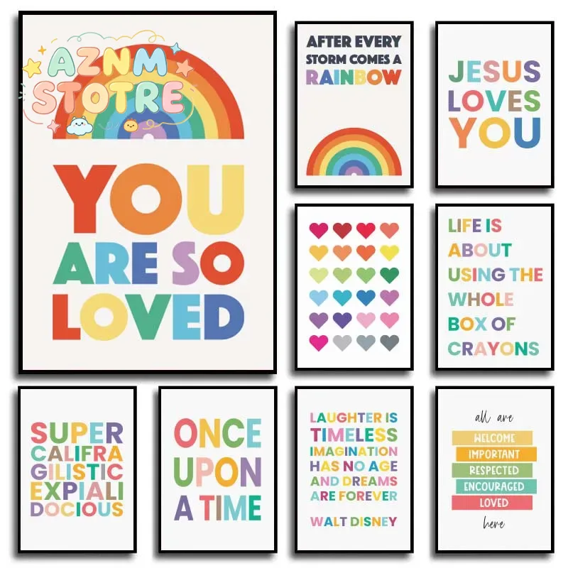 Home Office Quotes - Inspirational Quote Canvas Painting Poster Colorful