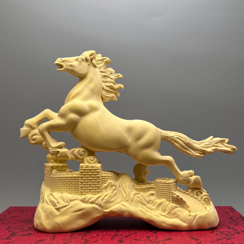 Home Office Feng Shui - Feng Shui Boxwood Horse Statue Zodiac