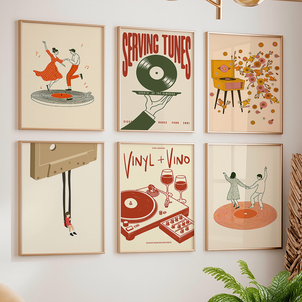 Home Office Furniture - 1pc Vintage Music Canvas Poster Unframed