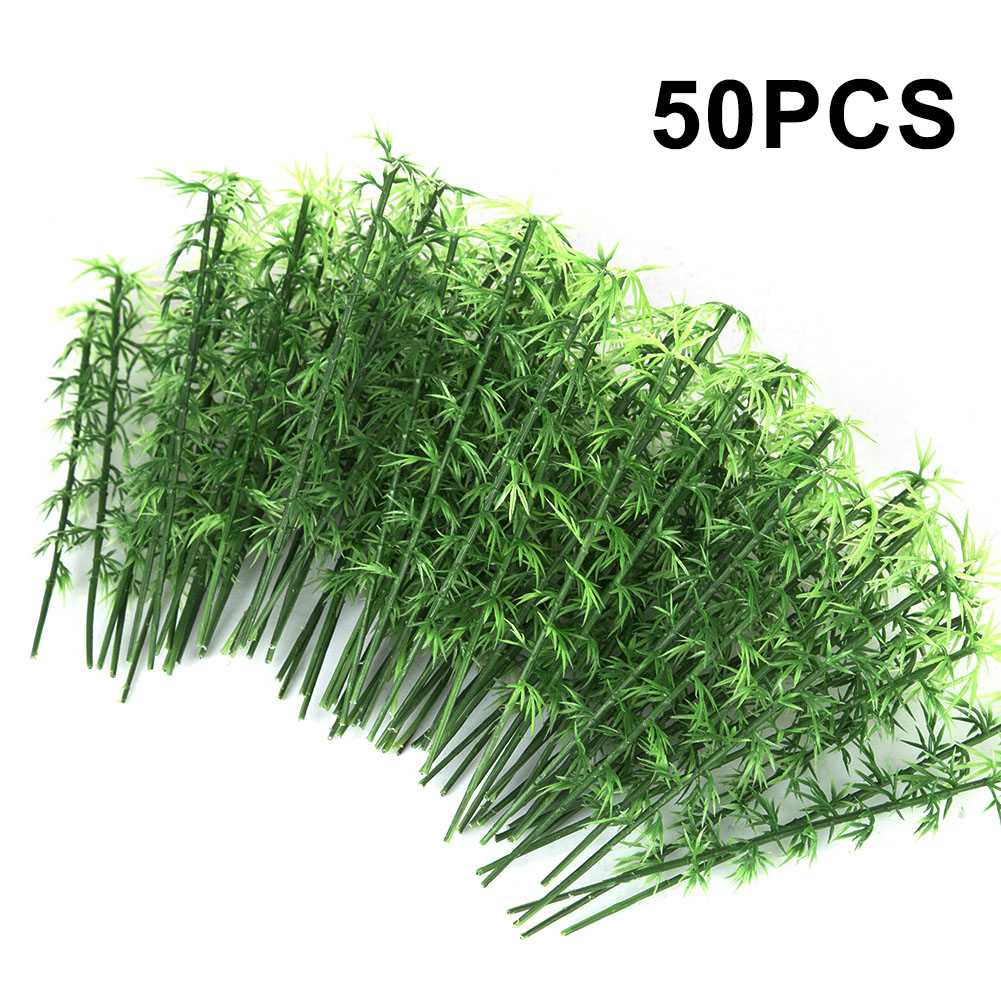 Desktop Organizer Bamboo - 50Pcs 10cm/12cm/15cm Plastic Miniature Model Tree