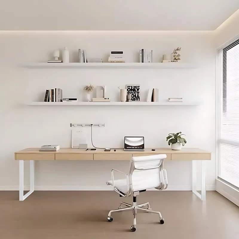 Home Office Login - Solid Wood Log Color Desk with
