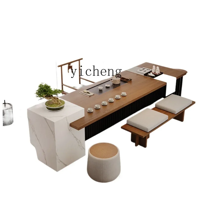 Home Office Login - solid wood log island tea table
