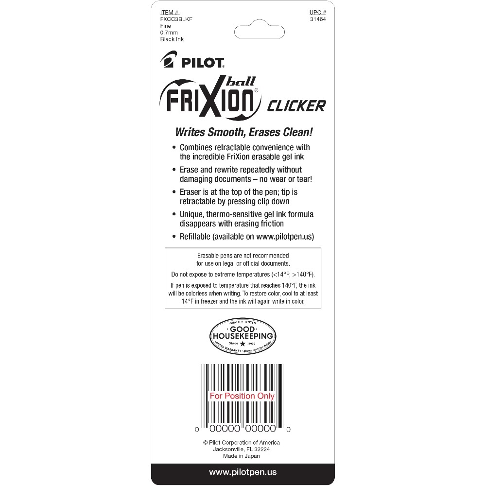 Pilot Frixion Clicker Erasable - Pilot Pen Frixion 评论和价格