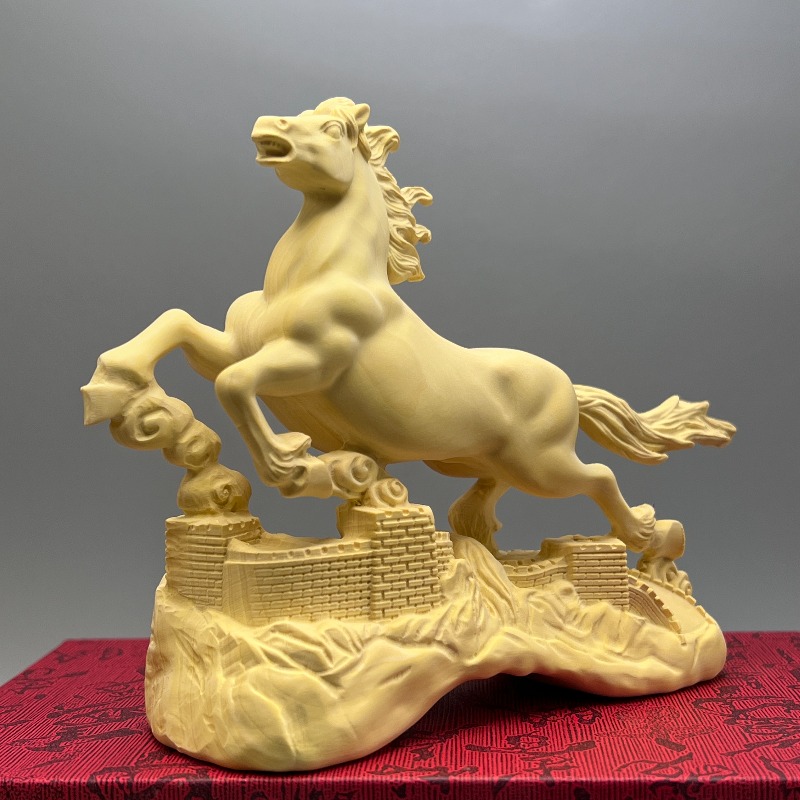 Feng Shui Boxwood Horse Statue - Home Office Feng Shui 评论和价格