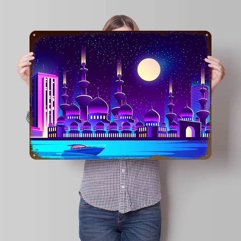 Synthwave Neon City Dubai Meta - Home Office Dubai 评论和价格