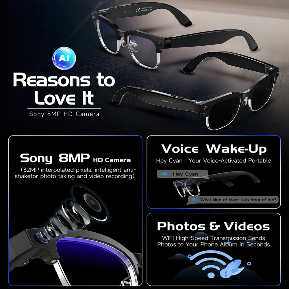 2026 New Men Smart AI Glasses  - Webcam Hd 1080P 评论和价格