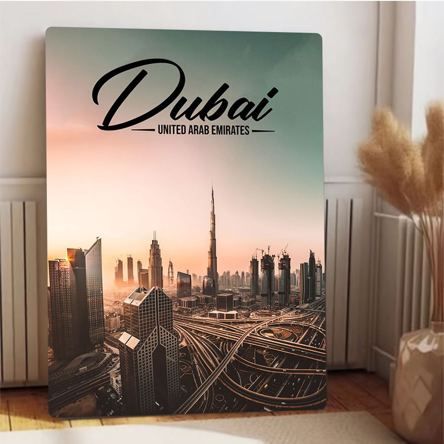 Dubai Cityscape Metal Wall Art - Home Office Dubai 评论和价格