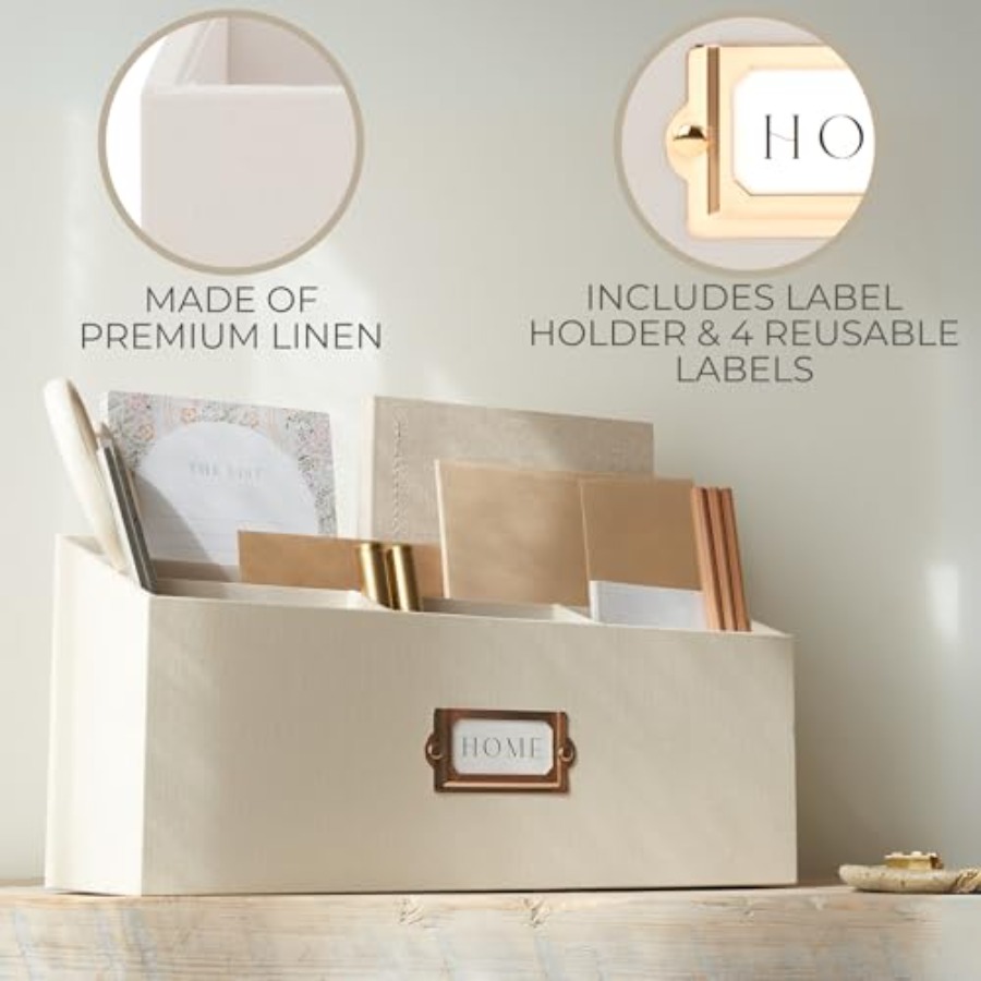 Stylish Linen Mail Organizer f - Desktop Organizer Bamboo 评论和价格