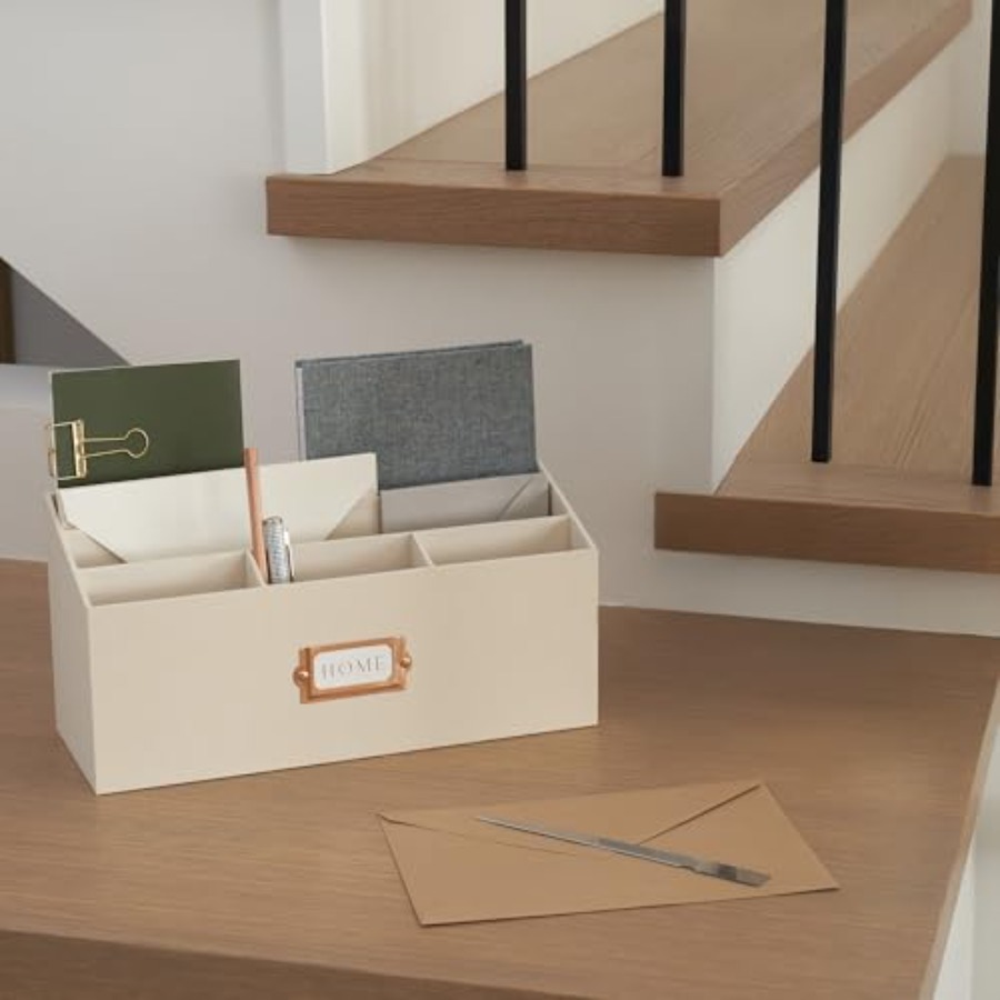 Stylish Linen Mail Organizer f - Desktop Organizer Bamboo 评论和价格