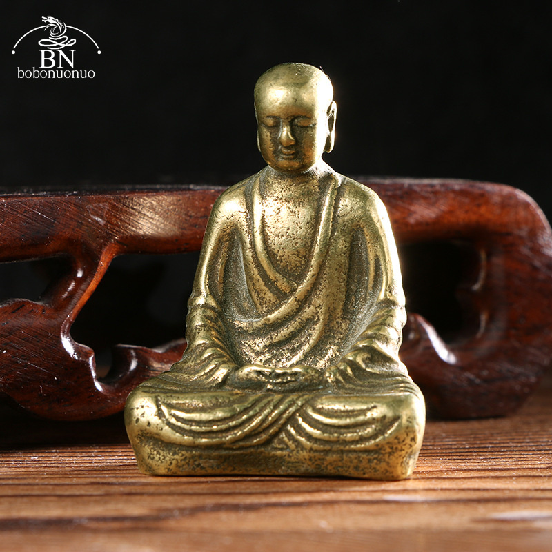 Antique Brass Buddha Statue Mi - Home Office Feng Shui 评论和价格