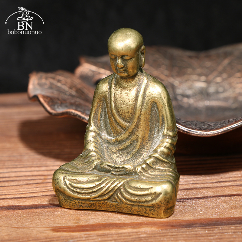 Antique Brass Buddha Statue Mi - Home Office Feng Shui 评论和价格