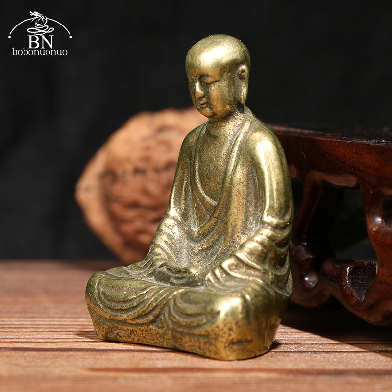 Antique Brass Buddha Statue Mi - Home Office Feng Shui 评论和价格