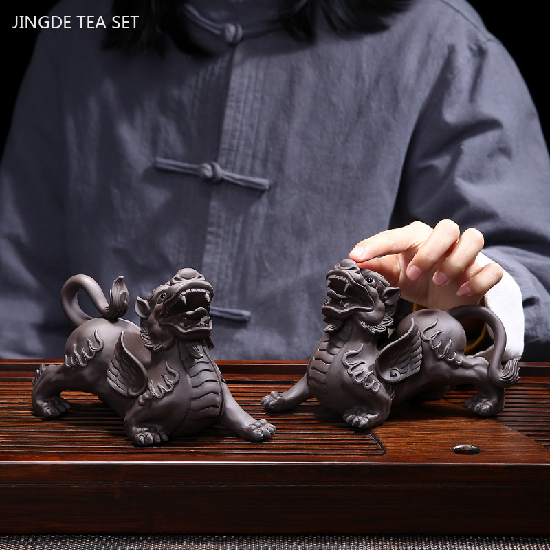 Purple Clay Pixiu Tea Pet Hand - Home Office Feng Shui 评论和价格