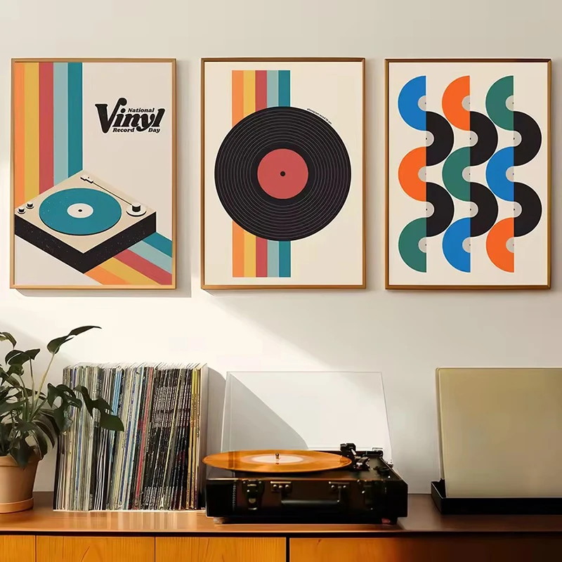 Mid Century Vinyl Record Canva - Home Office Furniture 评论和价格