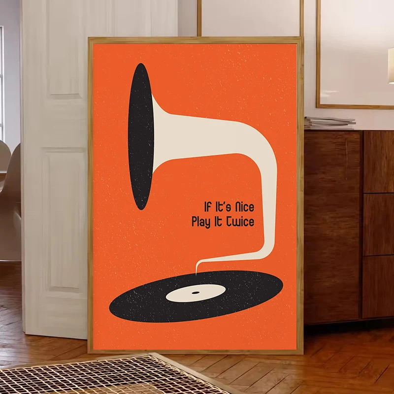 Mid Century Vinyl Record Canva - Home Office Furniture 评论和价格