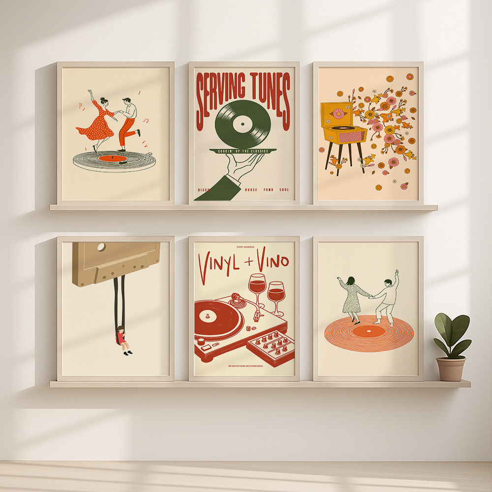 1pc Vintage Music Canvas Poste - Home Office Furniture 评论和价格