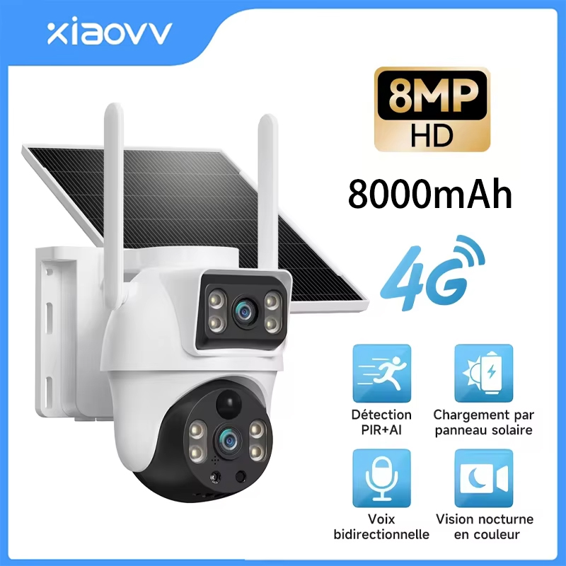 XIAOVV 8MP 4G LTE Solar Outdoo - Home Office Zoom 评论和价格
