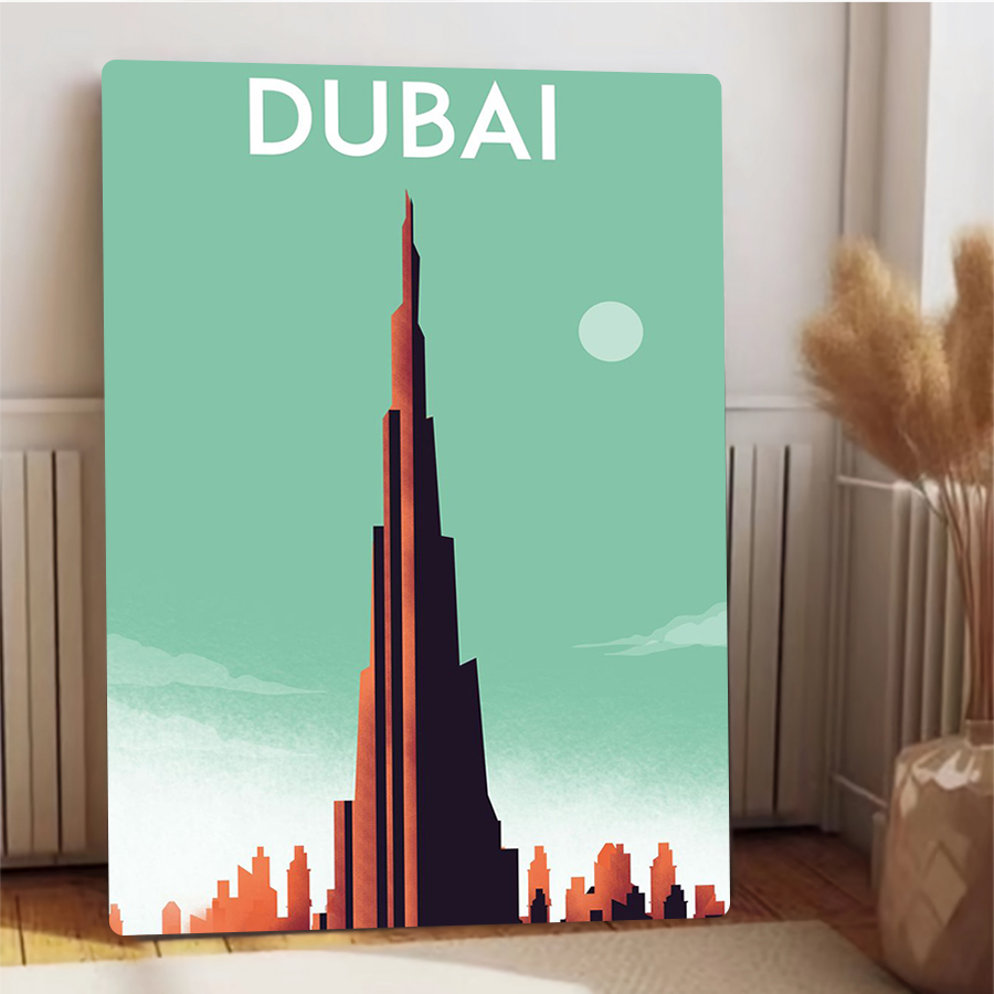 Dubai Skyline Metal Wall Art B - Home Office Dubai 评论和价格