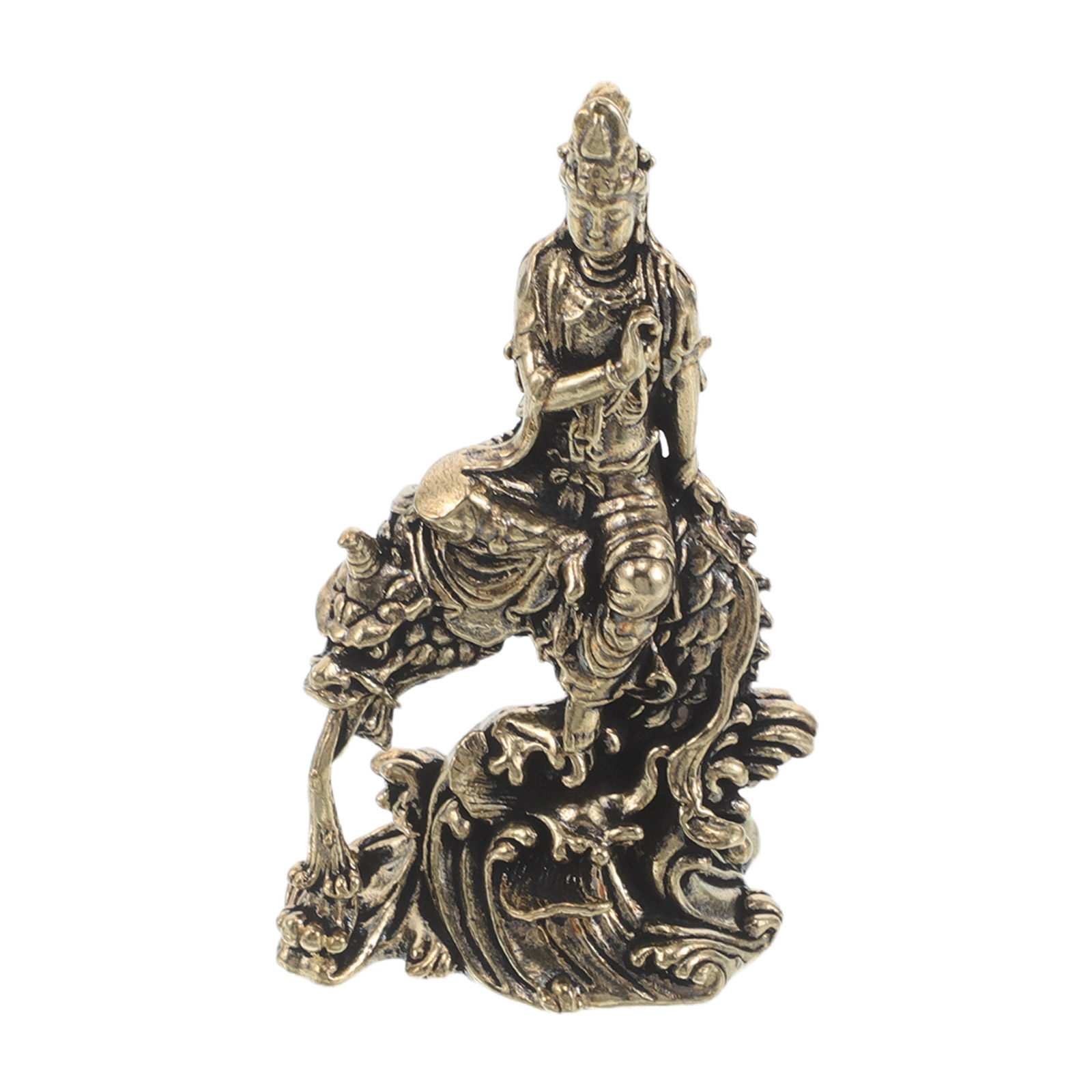 Vintage Yellow Brass Guan Yin  - Home Office Feng Shui 评论和价格