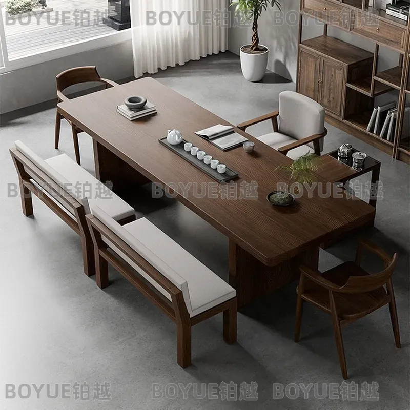 Solid Walnut Wood Tea Table Se - Home Office Login 评论和价格