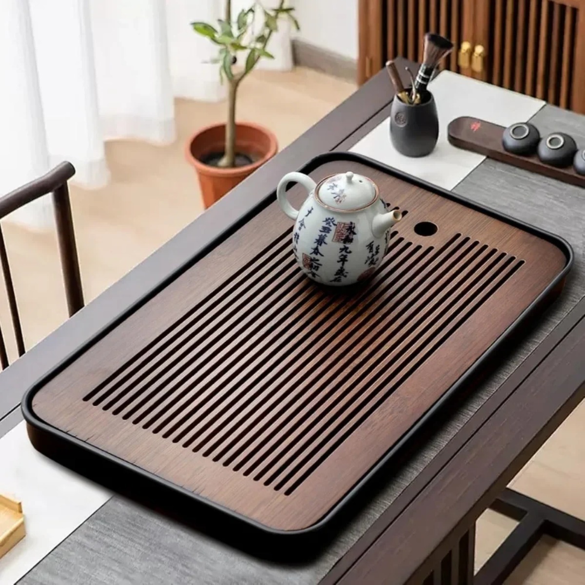 Portable Detachable Bamboo Tea - Desktop Organizer Bamboo 评论和价格