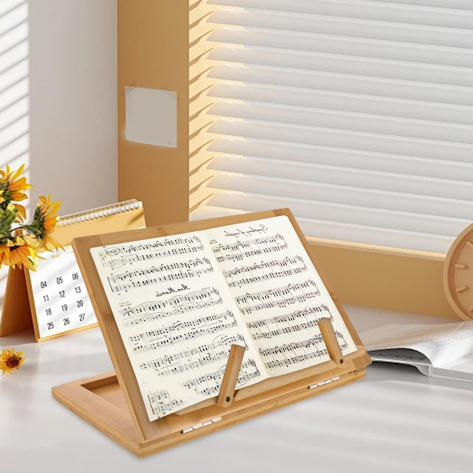 Desktop Music Sheet Stand Vers - Desktop Organizer Bamboo 评论和价格