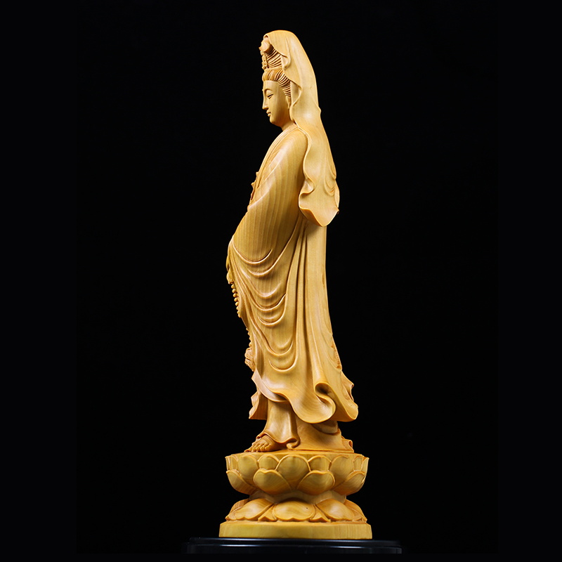 Natural Cypress Guanyin  Buddh - Home Office Feng Shui 评论和价格