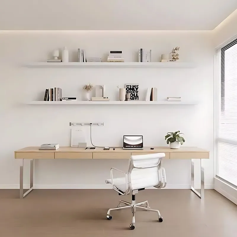 Solid Wood Log Color Desk with - Home Office Login 评论和价格