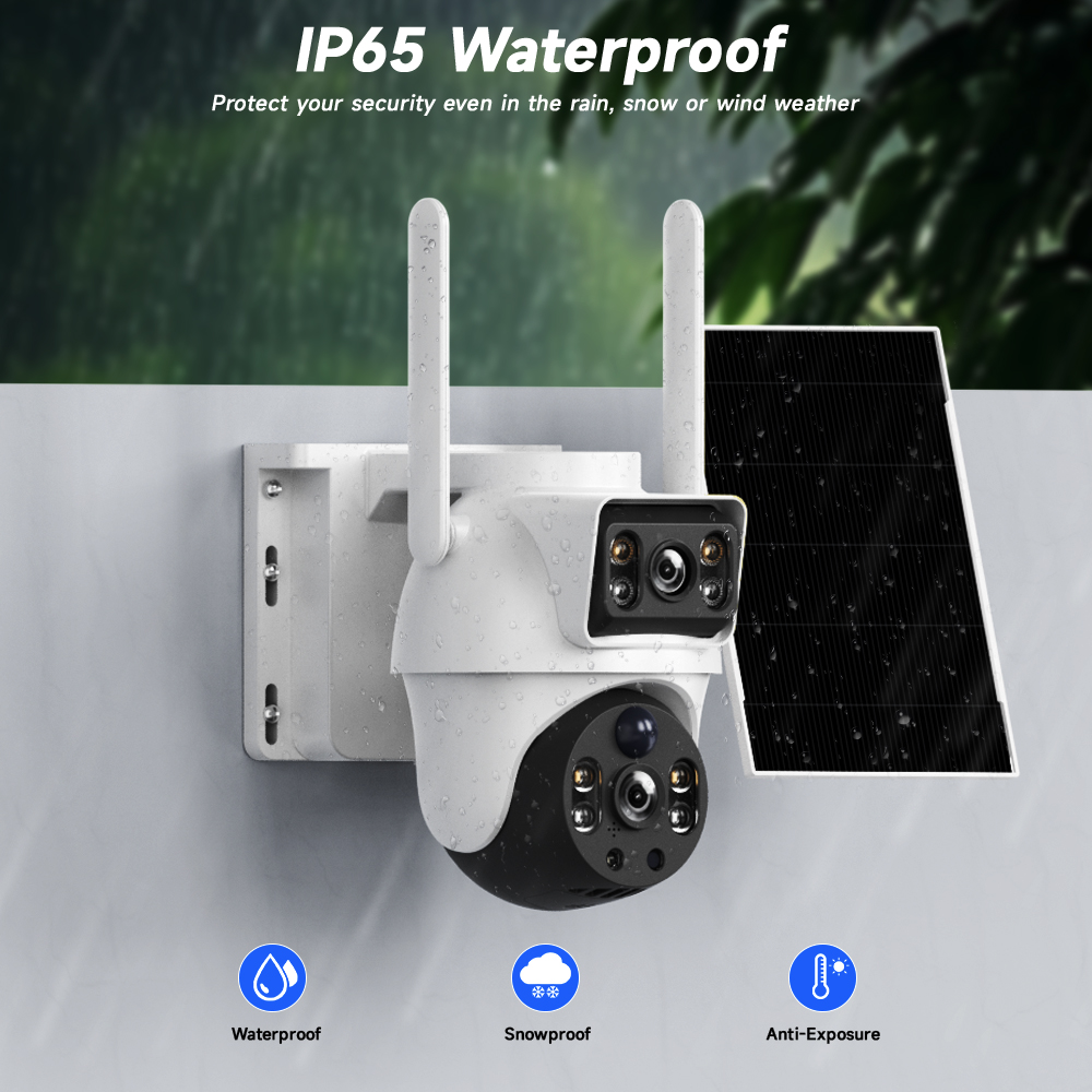 WiFi Solar Camera Dual Lenses  - Home Office Zoom 评论和价格