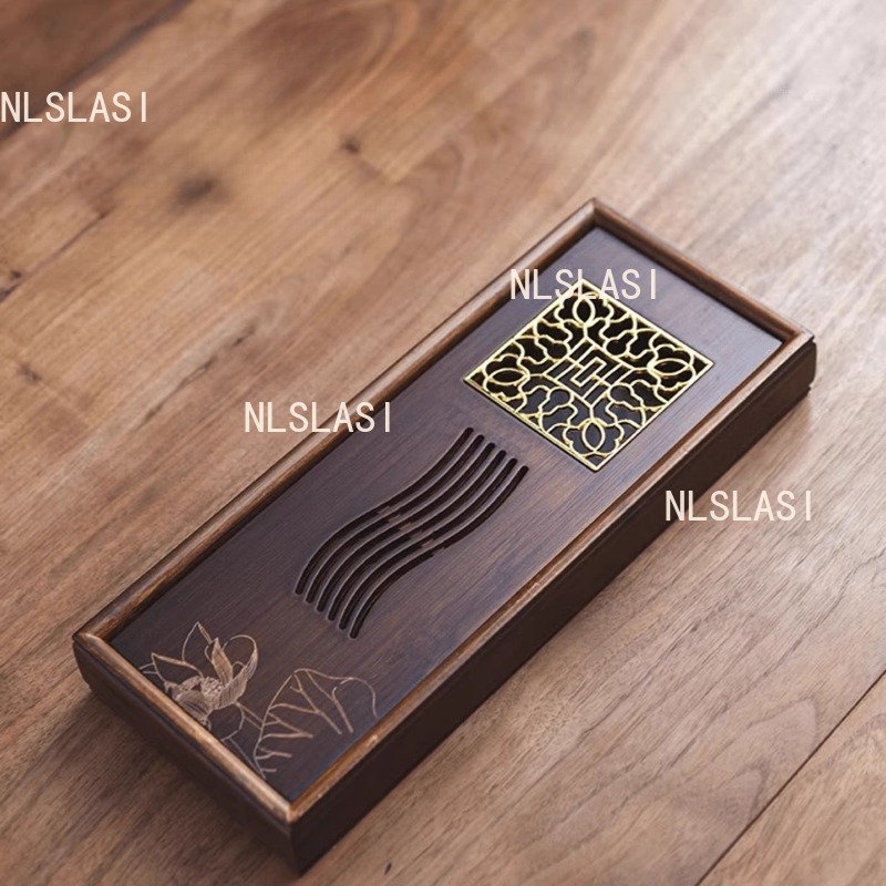 Lotus Bamboo Dry Soaking Plate - Desktop Organizer Bamboo 评论和价格