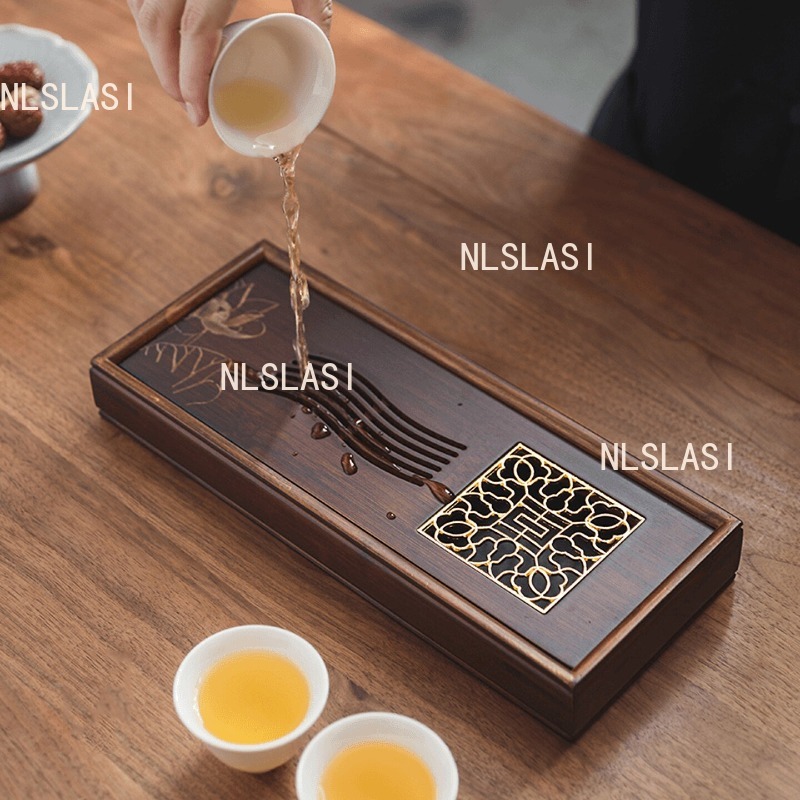 Lotus Bamboo Dry Soaking Plate - Desktop Organizer Bamboo 评论和价格