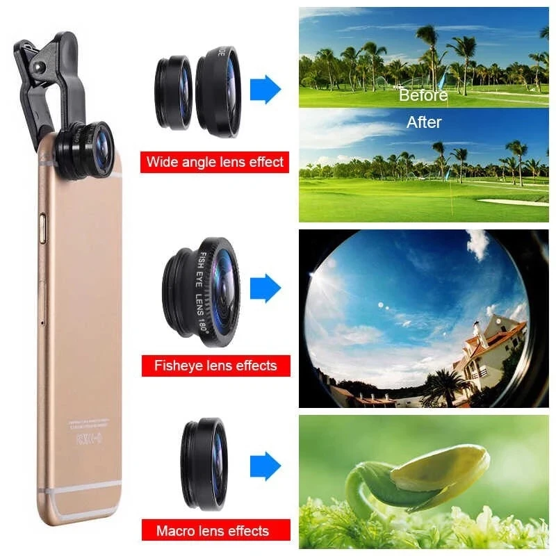 3in1 Fisheye Wide Angle Micro  - Home Office Zoom 评论和价格